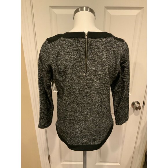 Madewell Gray Boiled Wool Blend Sweater w/ Zip Back, Size Small - Picture 4 of 5